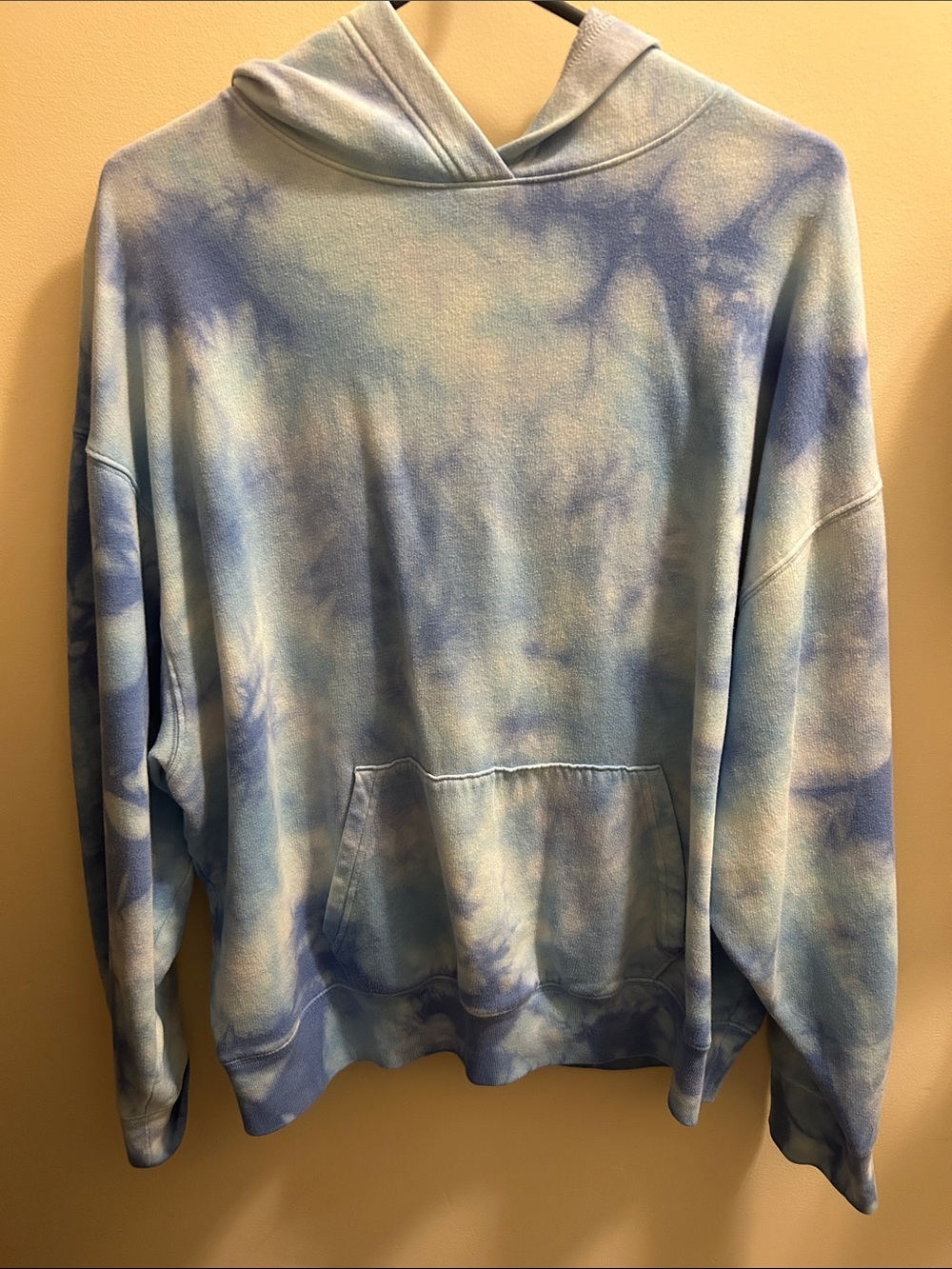 Tie-Dye Blue Pullover Hoodie PINK